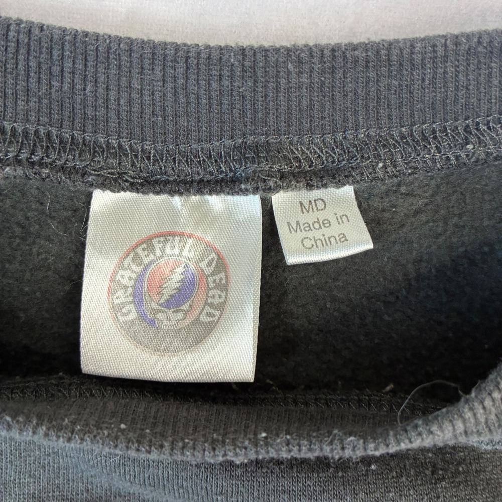 Grateful Dead Sweatshirt Mens Medium Black Bertha Skull Roses Graphic Pullover - Picture 2 of 7